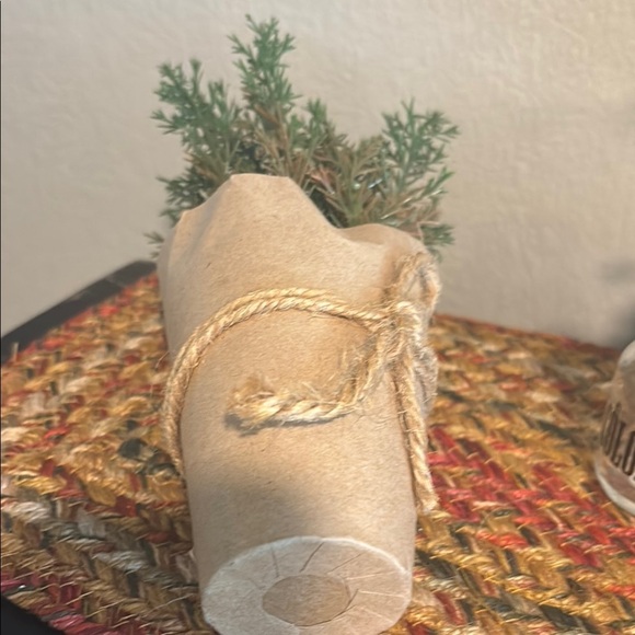 Green Faux Plant in Tan Paper Wrap - Picture 5 of 10
